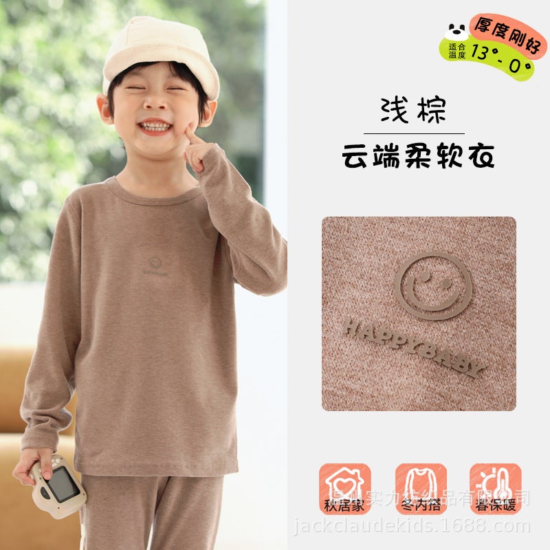 280G Children'S Thermal Underwear Set Korean Style Class A Boys And Girls Pajamas Autumn Clothes Autumn Pants Cotton Thermal Tops - Image 1