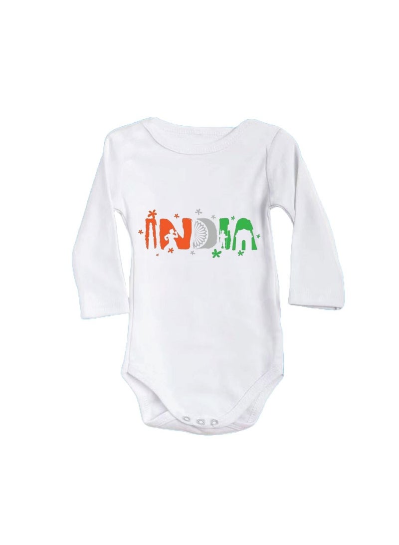 India Baby Romper Printed Designs-100% Cotton Soft Fabric Rompers-Baby Full Sleeve Bodysuit For Boys And Girls-Perfect For New Born Baby-Everyday Wear For Babies - Image 1