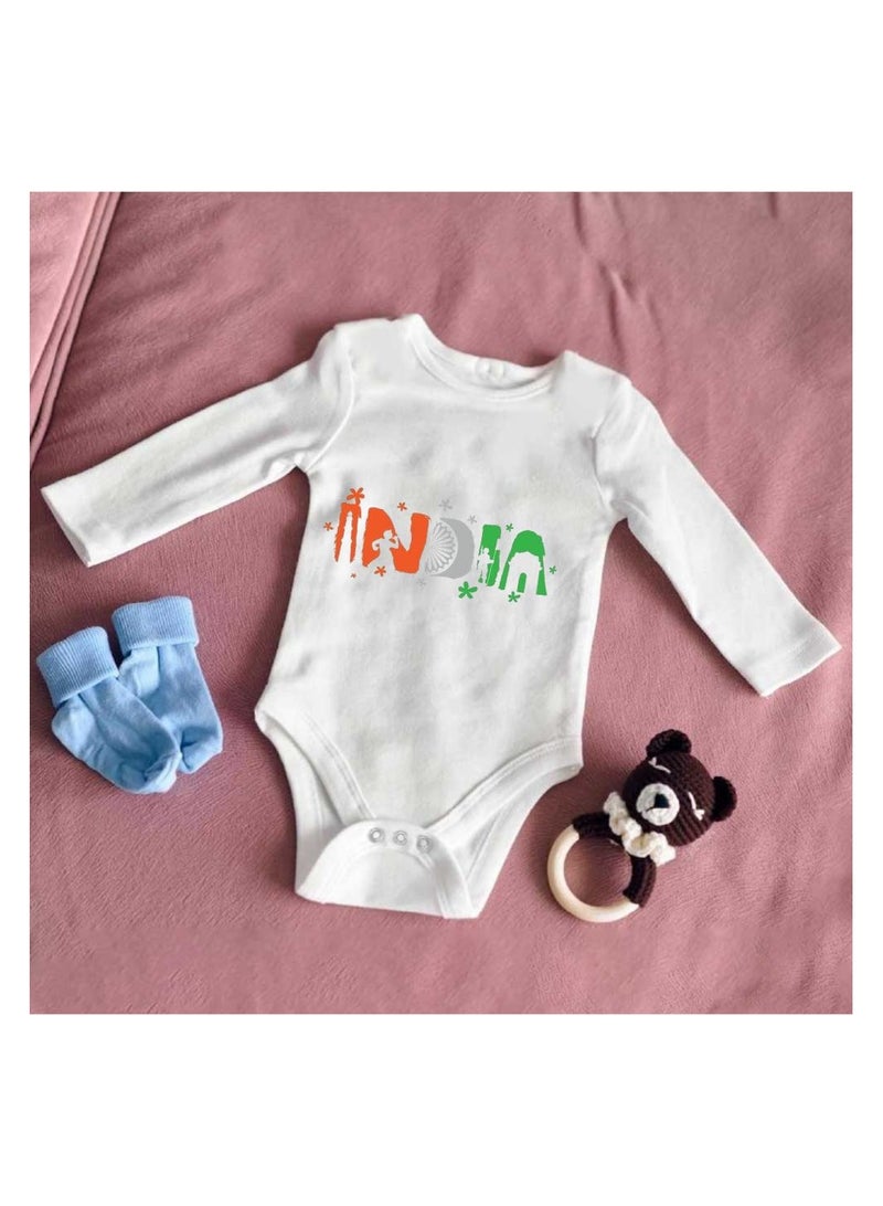 India Baby Romper Printed Designs-100% Cotton Soft Fabric Rompers-Baby Full Sleeve Bodysuit For Boys And Girls-Perfect For New Born Baby-Everyday Wear For Babies - Image 2