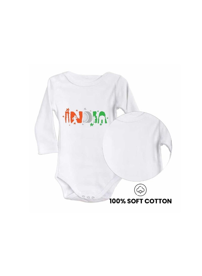 India Baby Romper Printed Designs-100% Cotton Soft Fabric Rompers-Baby Full Sleeve Bodysuit For Boys And Girls-Perfect For New Born Baby-Everyday Wear For Babies - Image 3