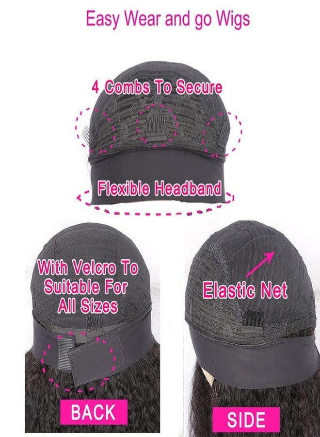 Rebasar Headband Wigs Human Hair 12 Inch Glueless Curly Headband Wigs for Black Women Human Hair Deep Wave Wear and Go Brazilian Virgin Hair Black Half Wig Natural Color - Image 4