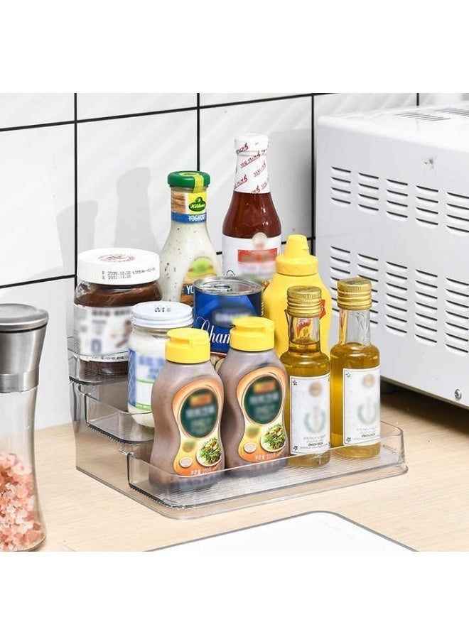 3 Tier Clear Acrylic Display Shelf Organizer – Multi Purpose Storage Rack for Kitchen Bathroom Office and Home – Space Saving Storage Stand for Spices Skincare Cosmetics Small Items – Modern Transparent Vanity and Countertop Organizer - Image 3