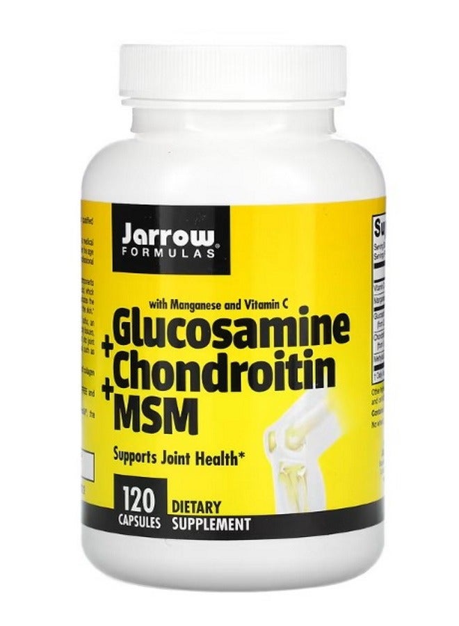jarrow formulas Glucosamine  Chondroitin  MSM with Manganese and Vitamin C 120 Capsules - Image 1