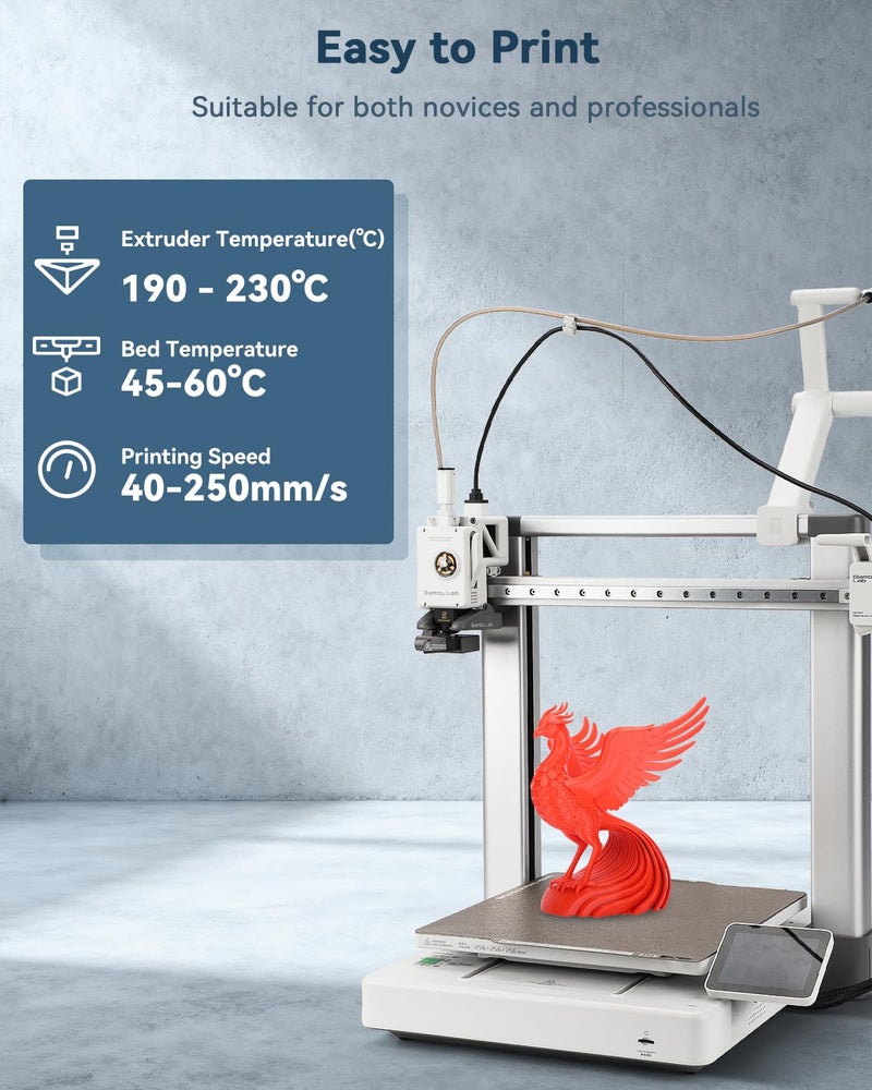 3DHoJor PLA Filament 1.75mm,3D Printer Filament,1kg Cardboard Spool (2.2lbs), Dimensional Accuracy +/- 0.03 mm,Odor Free, Clog Free, No Brittle Filaments,Fit Most FDM 3D Printer,Red - Image 3