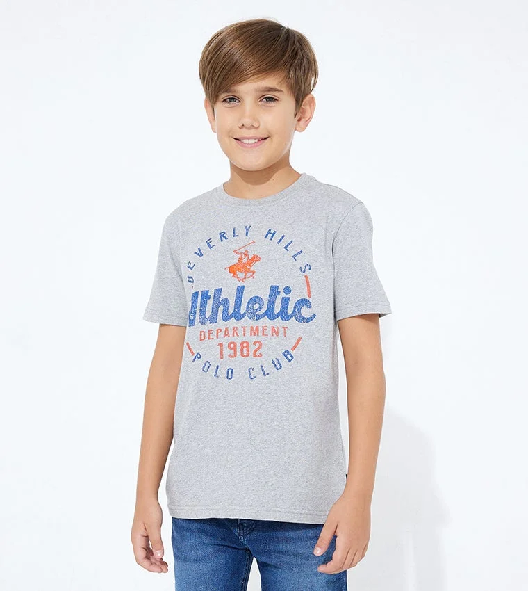 Beverly Hills Polo Club Typographic Print T-shirt with Crew Neck