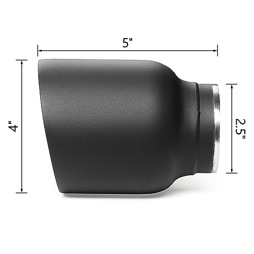 LCGP فوهة عادم ديزل سوداء LCGP 2.5" إلى 4"، طول إجمالي 5"، تصميم جدار مزدوج - Image 2