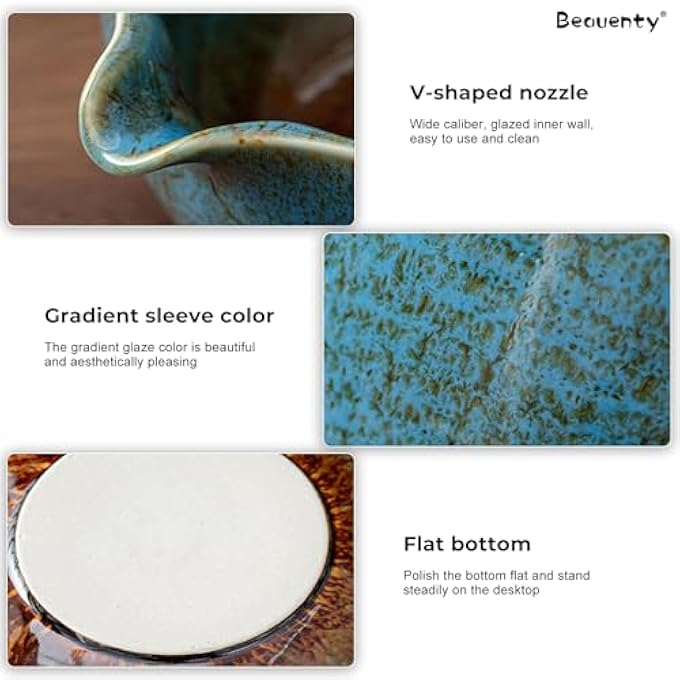 Beauenty Matcha Whisk 7 Piece Set Japanese Matcha Tea Set Matcha Bowl With Spout Bamboo Whisk ChasenMatcha Scoop Chashaku Whisk HolderL Tea Sifter Scoop Tea Dispensing Set Style A - Image 4