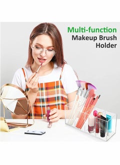 Acrylic Pen Holder, 4 Compartments Box,Clear Pencil Holder Desk Organizer Makeup Brush Holder,Compartments Containers for Office Accessories,Cosmetic Storage,Dorm,Bathroom,Kitchen (Clear) - pzsku/Z5AA9351B8C8905EEB36EZ/45/_/1692958944/91ce54c8-a653-4546-9e7b-53301bafeef6