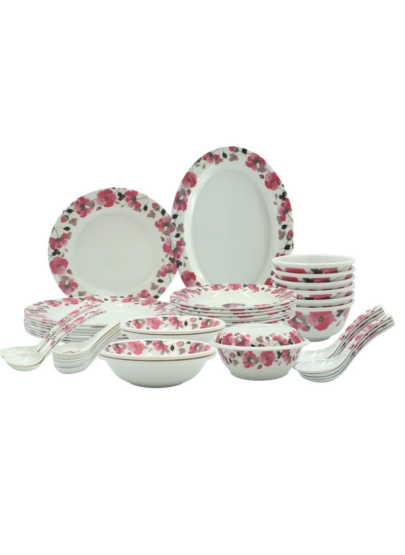 Melrich - Melrich 38pcs Dinnerware set Dinner plate Soup plate Rice bowl Salad bowl Oval plate Bowl with lid Soup spoon Rice spoon  Curry ladle - Image 1