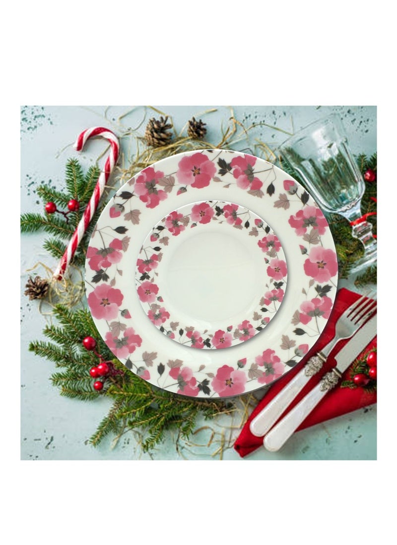 Melrich - Melrich 38pcs Dinnerware set Dinner plate Soup plate Rice bowl Salad bowl Oval plate Bowl with lid Soup spoon Rice spoon  Curry ladle - Image 1