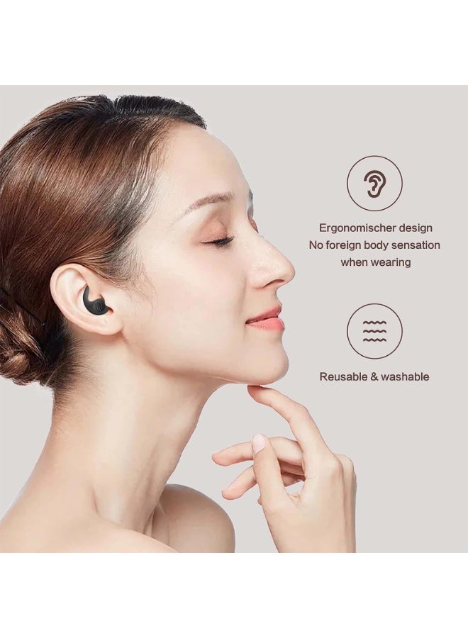 fantasize سدادات أذن للنوم، 2 زوج قابلة لإعادة الاستخدام لحجب الصوت (أسود، أخضر)، سدادات أذن من السيليكون الناعم المقاوم للماء للشخير، الطائرة، حماية السمع، سدادات أذن لتقليل الضوضاء - Image 5