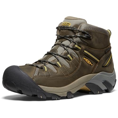 KEEN Men's Targhee II Mid Wp-m Hiking Boot, Black Olive/Yellow, 8 M US - Image 5