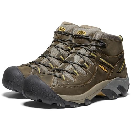 KEEN Men's Targhee II Mid Wp-m Hiking Boot, Black Olive/Yellow, 8 M US - Image 4