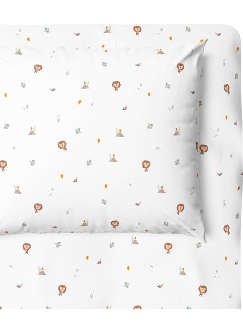 Simba 100% Cotton Satin Fitted Sheet Set -100X200X30+50X70CM
