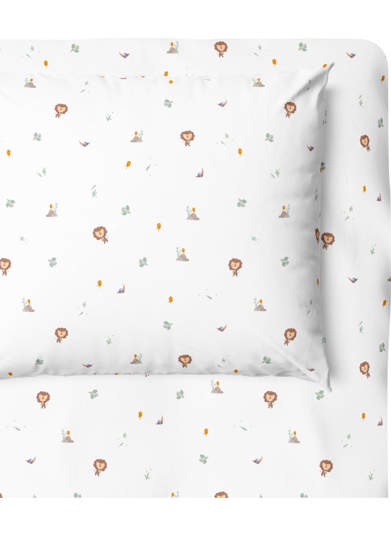 Casadora Baby Simba 100% Cotton Satin Fitted Sheet Set -100X200X30+50X70CM  - Image 1
