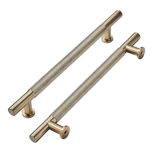 khtumeware 5 Pack 12 Inch305mm Drawer Handles Knurled Antique Champagne Bronze Cabinet Pulls Drawer Pulls Kitchen Hardware Kitchen Handles for Cabinets Cupboard Handles - Image 1