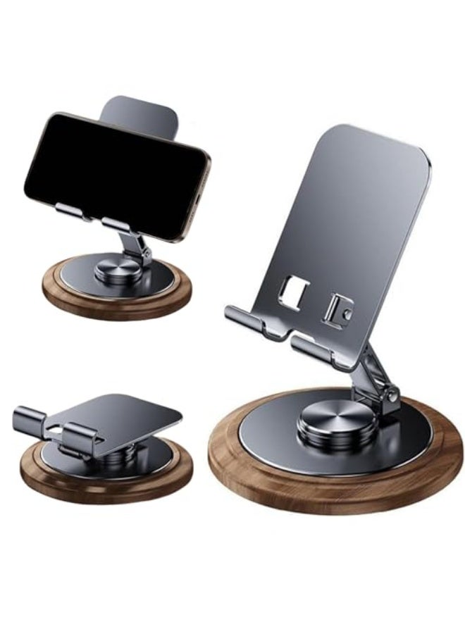 Adjustable Desktop Phone Holder Stand 360° Rotating Foldable Desk Mount with Anti Slip Base for iPhone 16/15/14/13 Pro Max, All Smartphones And for iPad, Universal Tablet Stand, - Image 1