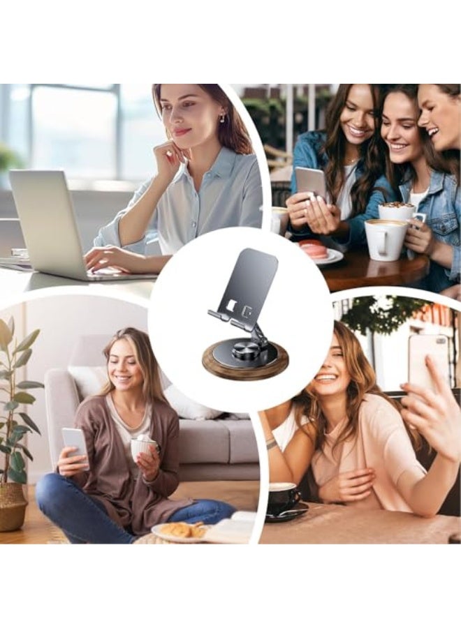 Adjustable Desktop Phone Holder Stand 360° Rotating Foldable Desk Mount with Anti Slip Base for iPhone 16/15/14/13 Pro Max, All Smartphones And for iPad, Universal Tablet Stand, - Image 3