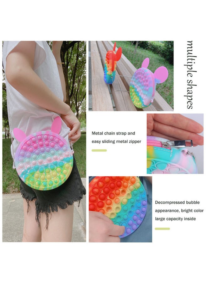 Gopher Pioneer Decompression Toy Full Silicone Material Bubble Press Decompression Toy Animal Cute Shoulder Bag Women's Bag-Color:Pink Elk  - Image 5