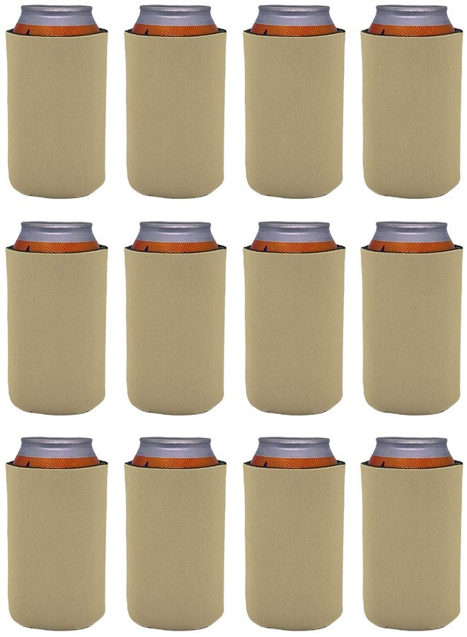 Coolie Junction Blank Foam Collapsible Can Coolie (12 Pack, Beige) - Image 1