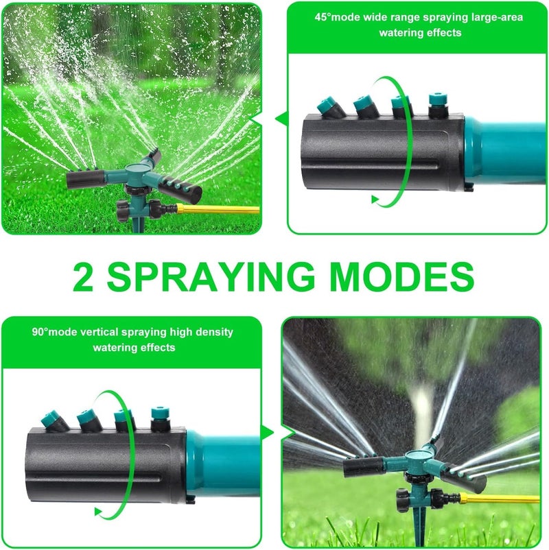 DODGE 'N WOLVES Pack of 2 Lawn Sprinkler Automatic 360 Rotating Garden Water sprinklers with 45° Adjustable Arms for Large Coverage Area, Gardening Watering Systems - Image 2