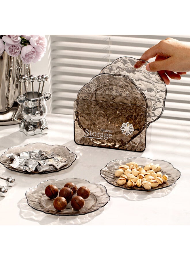 Treejack Ripple Bone Dish Household Dining Table Trash Storage Plate Fruit Cutting Snack Nut Cake Round Plate Dish - Image 4