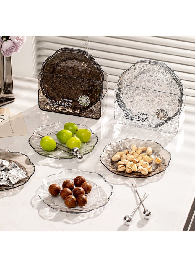 Treejack Ripple Bone Dish Household Dining Table Trash Storage Plate Fruit Cutting Snack Nut Cake Round Plate Dish - Image 2