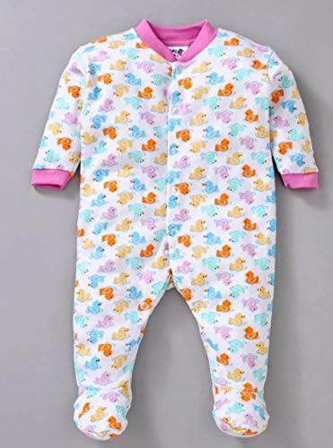 EIO® 100% Cotton Rompers Sleepsuits Jumpsuit Night Suits for Infants Newborn Baby Boys & Girls Pack of 3 (0-3 Months, Yellow) (12-18 Months, Pink) - Image 4