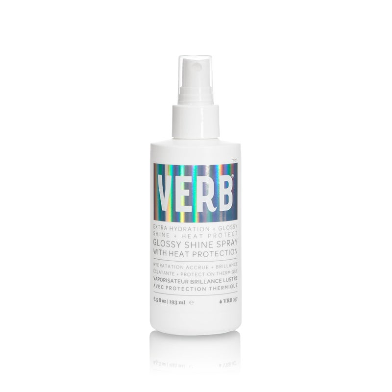 VERB Glossy Shine Spray with Heat Protection - Vegan Paraben Free Moisturizing Hair Spray without Harmful Sulfates for All Hair Types - Adds High Shine and Primes for Styling, 6.5 fl oz - Image 1