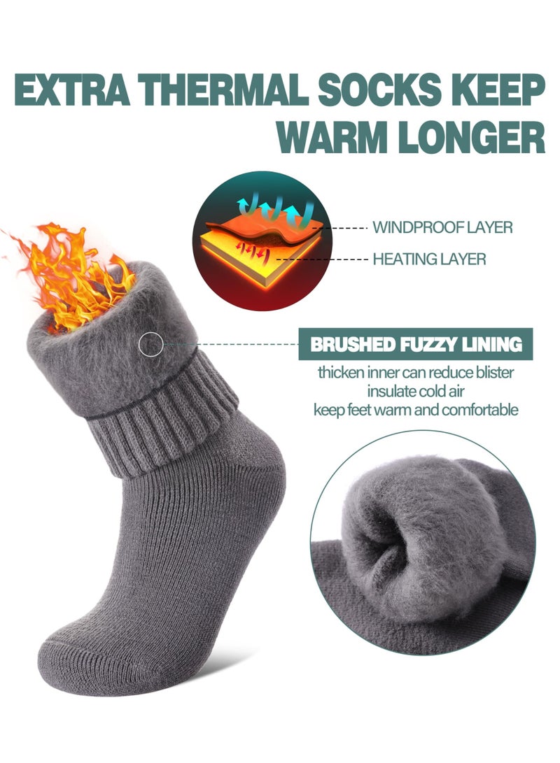 كوفوز 3 أزواج الجوارب الصوفية الحرارية ، الجوارب الشتوية الجوارب الدافئة الطويلة ، الجوارب الشتوية من صوف ميرينو ، الجوارب الشتوية الدافئة العازلة السميكة للفصل الشتوي ، الجوارب الساخنة للطقس البارد (3) ، الأسود ، 10 - Image 2