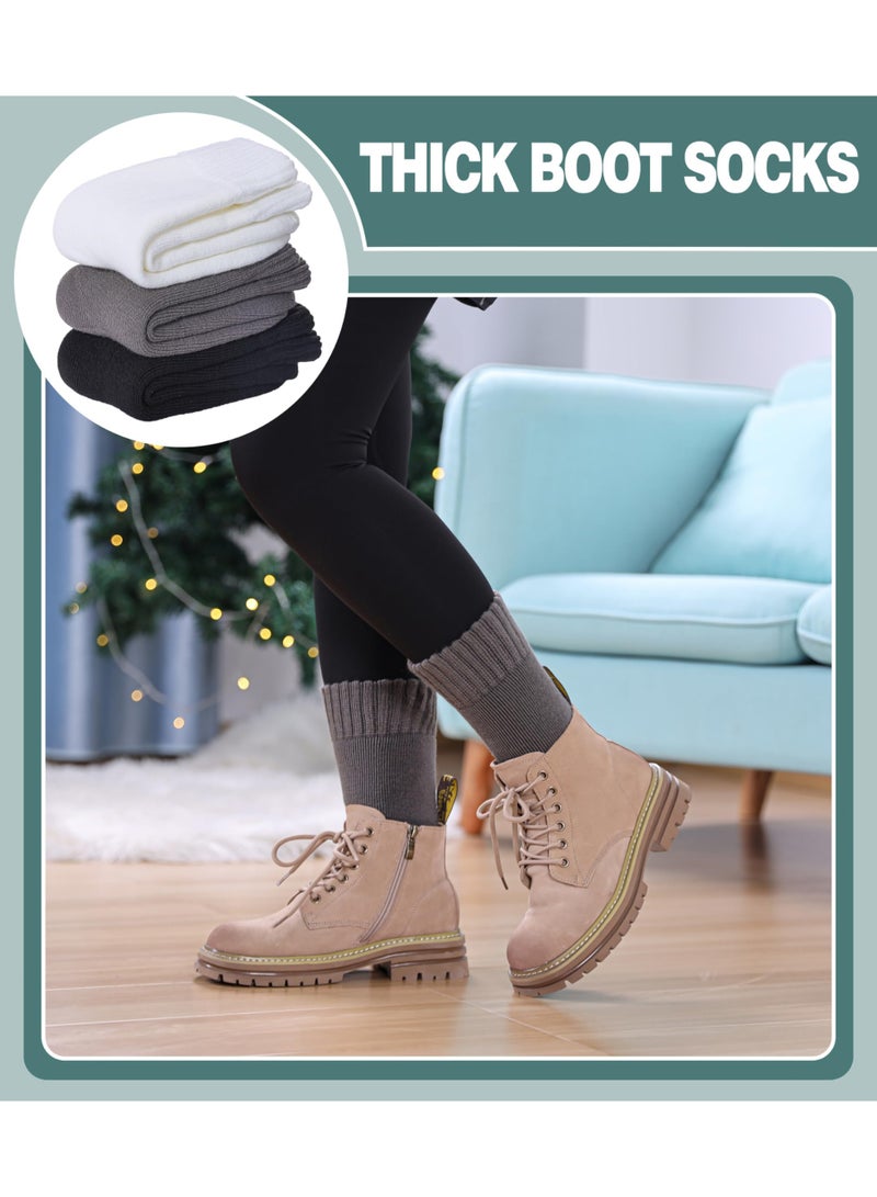 كوفوز 3 أزواج الجوارب الصوفية الحرارية ، الجوارب الشتوية الجوارب الدافئة الطويلة ، الجوارب الشتوية من صوف ميرينو ، الجوارب الشتوية الدافئة العازلة السميكة للفصل الشتوي ، الجوارب الساخنة للطقس البارد (3) ، الأسود ، 10 - Image 5