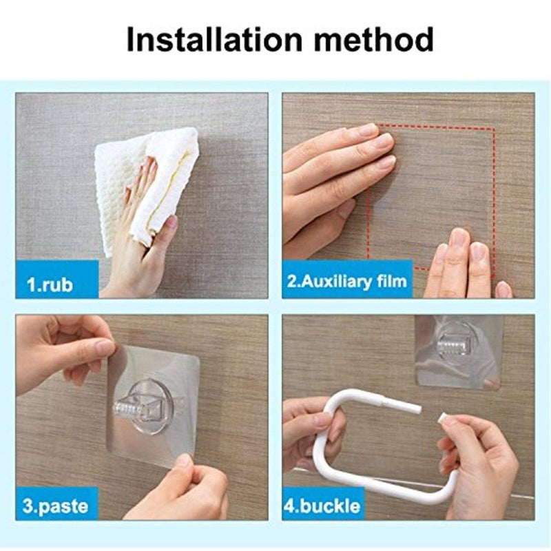 UPDESH Magic Sticker Self-Adhesive Folding Plastic Towel Holder Ring Hanger for Bathroom/Towel Stand/Wash Basin/Napkin-Towel Hanger - Image 4