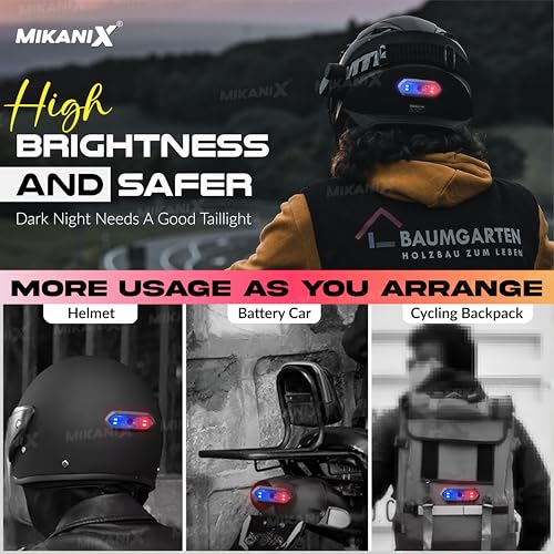 OBEROI'S TRADERS ABS Universal Helmet LED PCR Light with 3 Modes of Flashing | Blinking Strobe Rear Warning Red Safety Night Riding Light USB Charging Cable, Battery Powered - Image 3