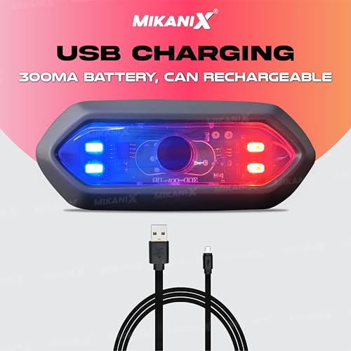 OBEROI'S TRADERS ABS Universal Helmet LED PCR Light with 3 Modes of Flashing | Blinking Strobe Rear Warning Red Safety Night Riding Light USB Charging Cable, Battery Powered - Image 4