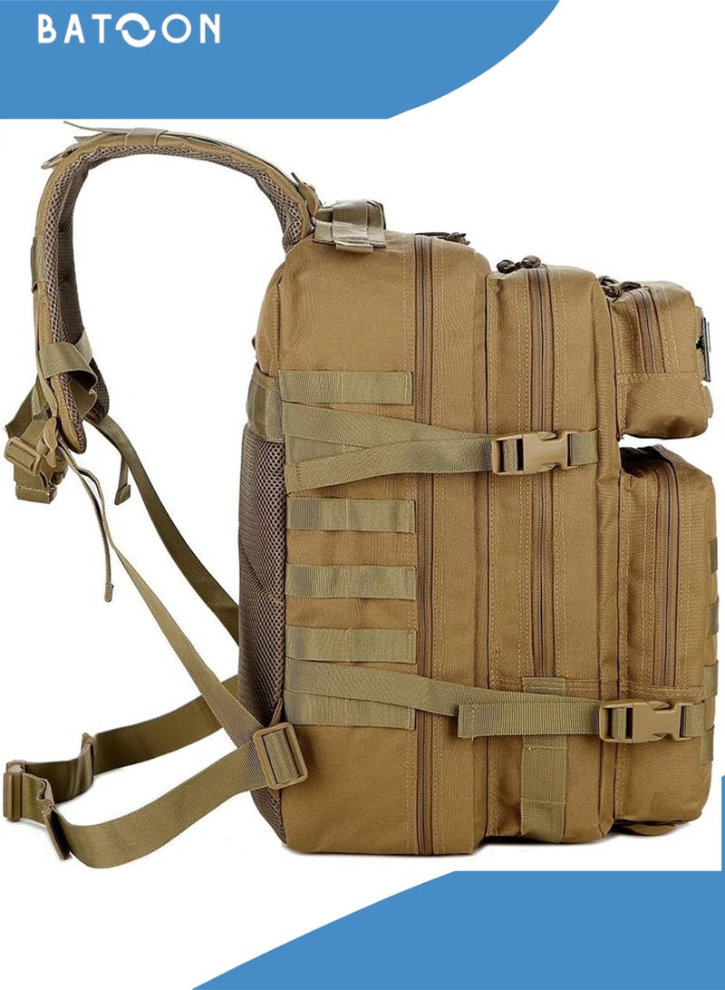 باتون حقيبة ظهر متعددة الجيوب بسعة 45 لترًا مطورة لركوب الدراجات والمشي لمسافات طويلة وحقيبة رياضية خارجية للرجال وحقيبة ظهر مريحة وجيدة التهوية وحقيبة ظهر ترفيهية مقاومة للماء ومتعددة الوظائف - Image 3