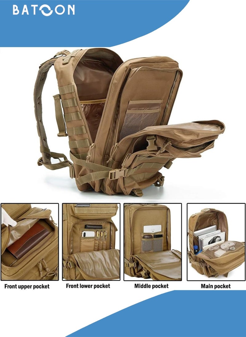 باتون حقيبة ظهر متعددة الجيوب بسعة 45 لترًا مطورة لركوب الدراجات والمشي لمسافات طويلة وحقيبة رياضية خارجية للرجال وحقيبة ظهر مريحة وجيدة التهوية وحقيبة ظهر ترفيهية مقاومة للماء ومتعددة الوظائف - Image 5