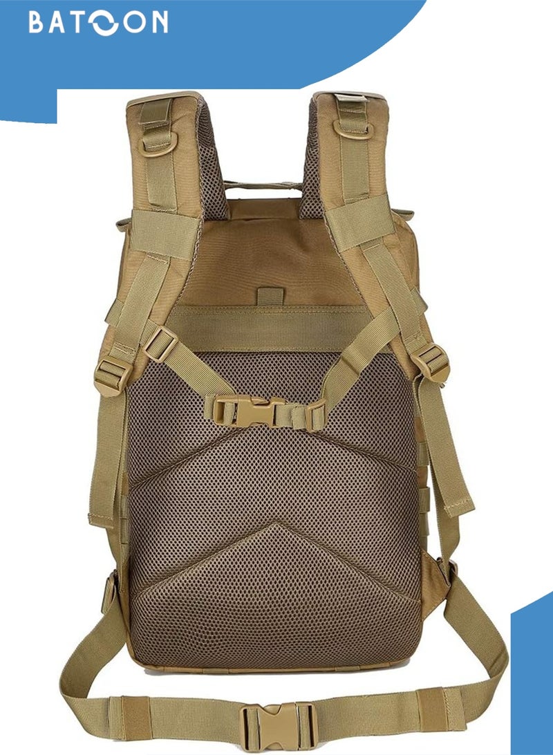 باتون حقيبة ظهر متعددة الجيوب بسعة 45 لترًا مطورة لركوب الدراجات والمشي لمسافات طويلة وحقيبة رياضية خارجية للرجال وحقيبة ظهر مريحة وجيدة التهوية وحقيبة ظهر ترفيهية مقاومة للماء ومتعددة الوظائف - Image 4