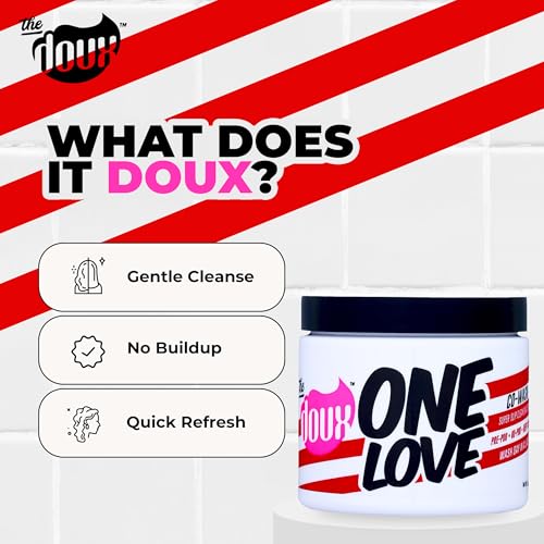 The Doux ONE LOVE Co-Wash for Curly Hair – Leave In Conditioner for Dry Damaged Hair – Deep Conditioner & Hair Detangler with Jojoba & Grapeseed – Anti Frizz Hair Care for All Curl Types - Image 4