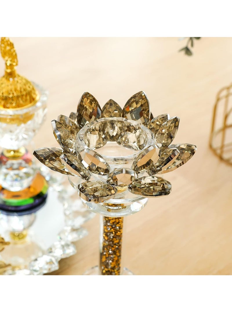 SYOSI Charcoal incense Burner set with lotus candle round shape tray for Bakhoor oud stick cone Desktop Censer Decor  - Image 4