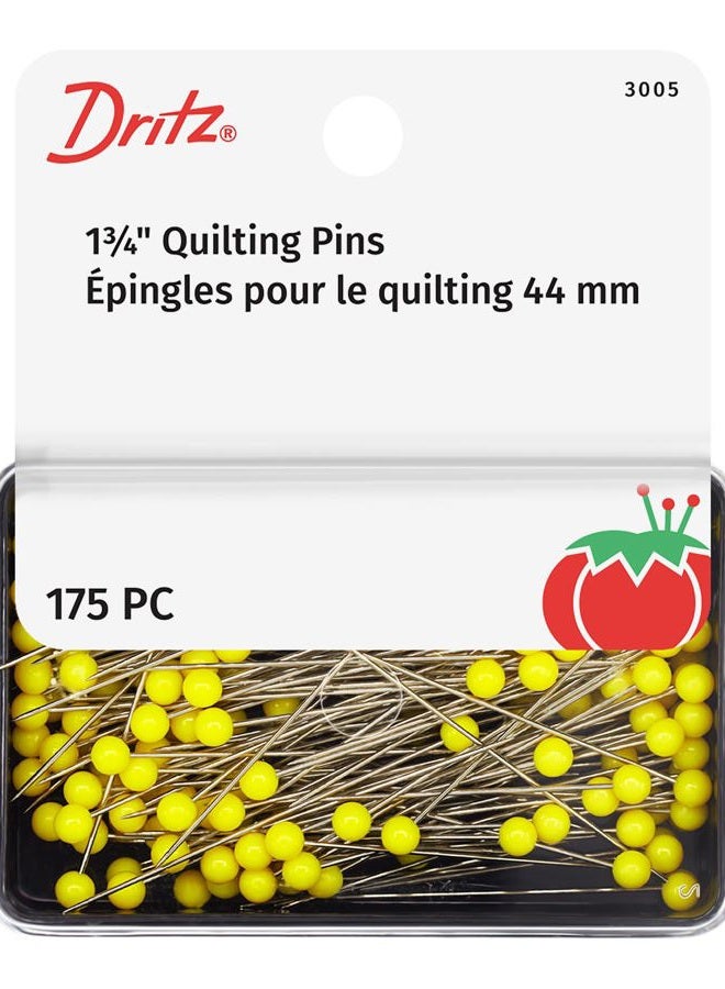 Dritz 3005 Quilting Pins, 1-3/4-Inch, Yellow (175-Count) - Image 1
