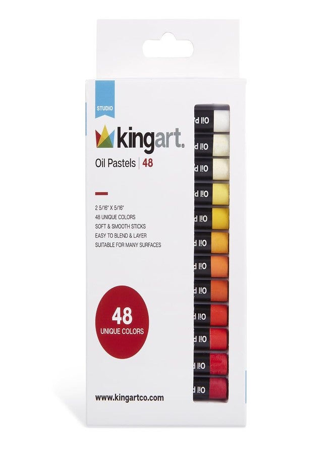 KINGART 48-Piece Oil Pastels Set, Soft Oil Pastels for Art Painting, Drawing, Blending, Art Supplies for Artists, Beginners, Students, Teachers - Image 1