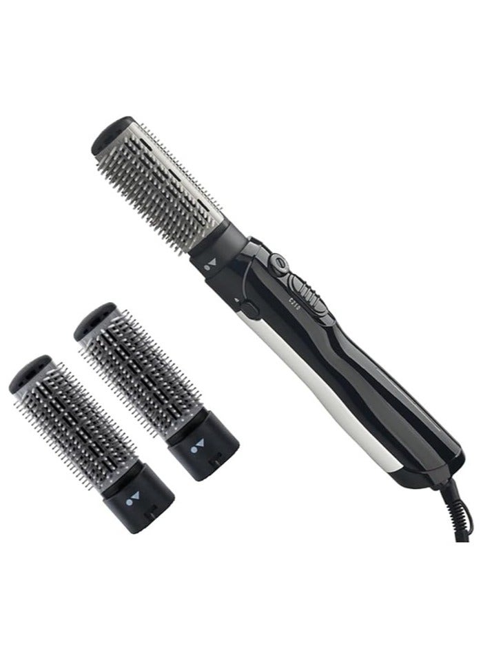 عام مصفف شعر بالهواء الساخن بقوة 1200 واط مع فرشتين للشعر | مجفف شعر كهربائي بخطوة واحدة | استشوار مقاس متوسط | مشط فرشاة تصفيف شعر للتمليس والتجعيد - Image 1