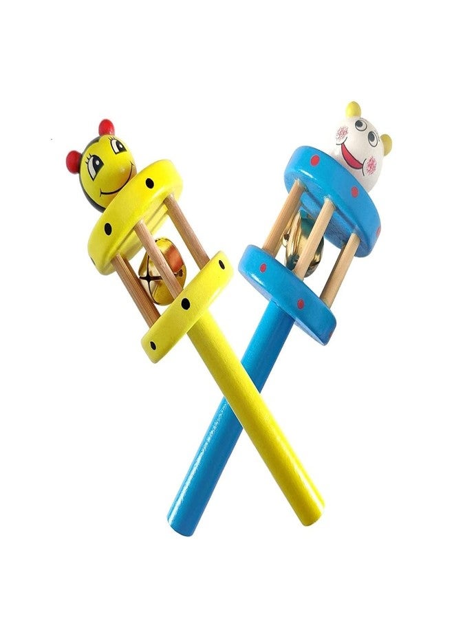 Bloombec Pack of 4 Wooden Non Toxic Colourful Rattle Toys for Newborn Baby, Musical Infant Toy, 3 Rattles and 1 Xylophone, Gift Set Age 0+ (Multicolor) - Image 4