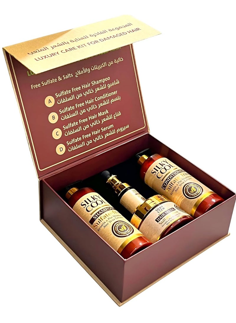 Silky Cool - Silky Cool Hair Care Kit - Shampoo,Conditioner,Serum and Hair Mask Set - Image 1