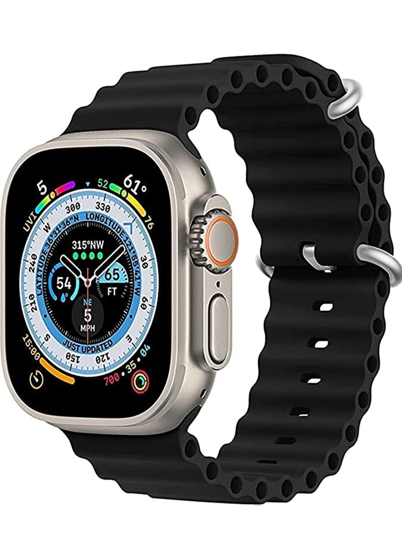 ZOOMEE - Replacement Apple Watch Ultra Ocean Silicone Band Strap Compatible with 49MM/45MM/44MM/42MM for All Series - Image 1
