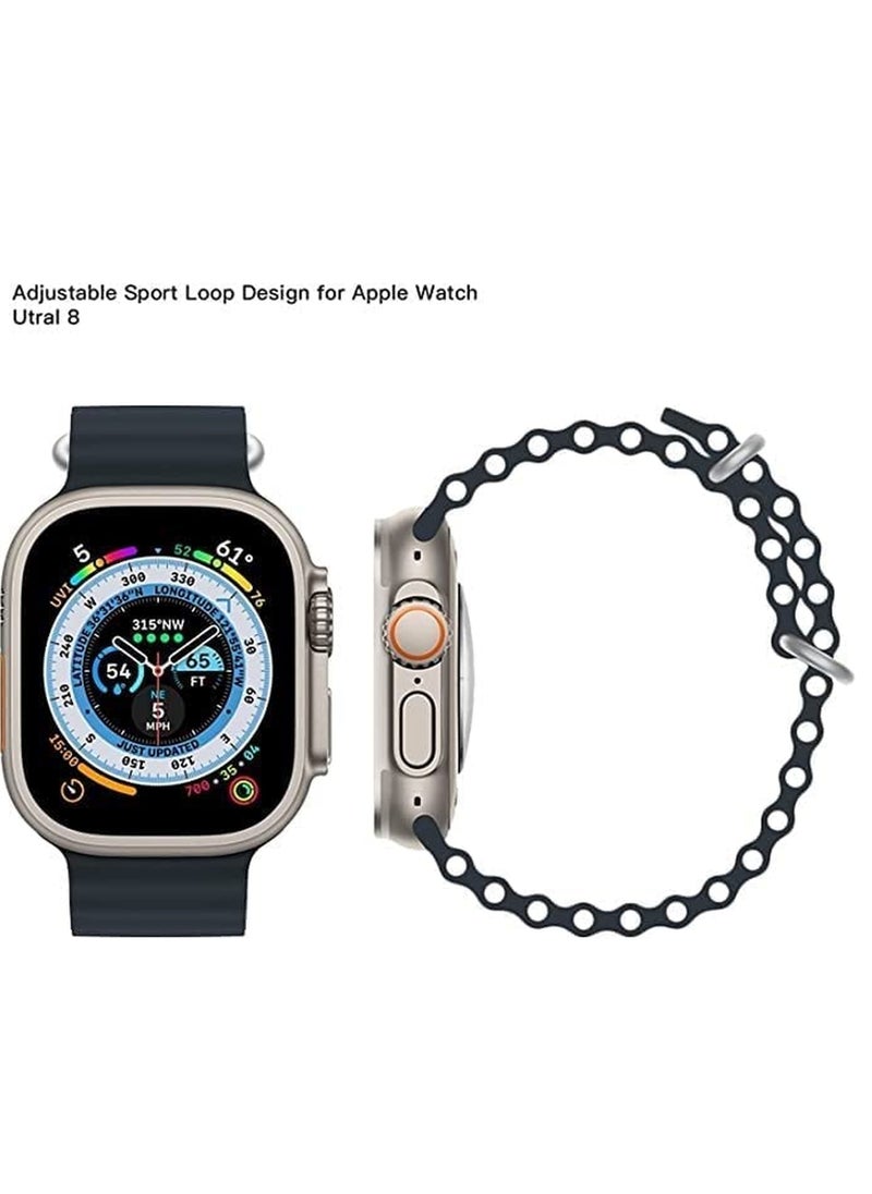ZOOMEE - Replacement Apple Watch Ultra Ocean Silicone Band Strap Compatible with 49MM/45MM/44MM/42MM for All Series - Image 1