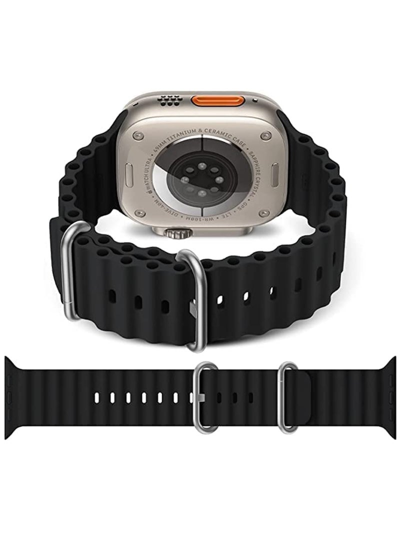 ZOOMEE - Replacement Apple Watch Ultra Ocean Silicone Band Strap Compatible with 49MM/45MM/44MM/42MM for All Series - Image 1