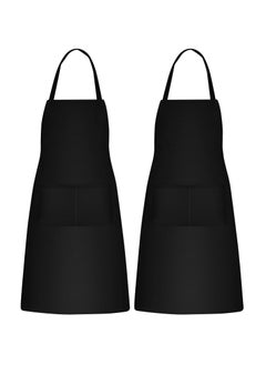 2 Aprons with Front Pockets, Unisex Kitchen Cooking Aprons, Adjustable Chef Aprons for Baking, Painting, and Restaurant