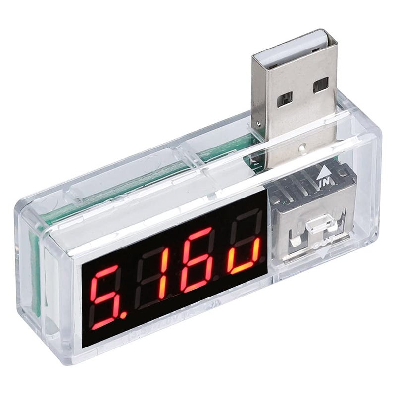 اختبار تيار وجهد USB، مقياس الفولتميتر والأميتر المحمول قطعتان أزرق - قياس دقيق، تصميم مدمج، لشواحن الهواتف المحمولة وأجهزة USB (أبيض) - Image 3