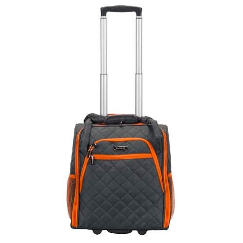 Rockland Melrose Upright Wheeled Underseater Carry-On Luggage, Charcoal - Image 1